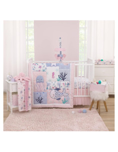 Conjunto de Ropa de Cuna NoJo Laguna de Sirena 4 Piezas