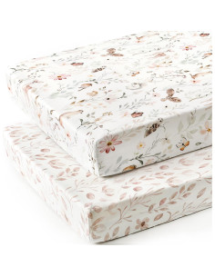 Juego de Sábanas Ajustadas GRSSDER para Cuna Rosa Floral 2 Pzas 2