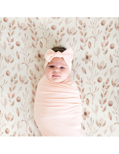 Juego de Sábanas Ajustadas GRSSDER para Cuna Rosa Floral 2 Pzas