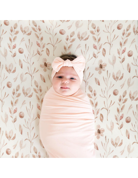 Juego de Sábanas Ajustadas GRSSDER para Cuna Rosa Floral 2 Pzas