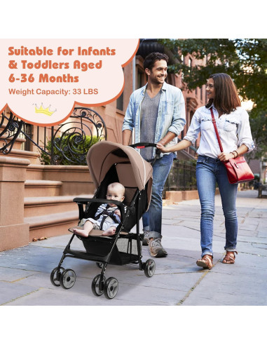 Cochecito Ligero HONEY JOY Plegable para Bebés 5.9 kg