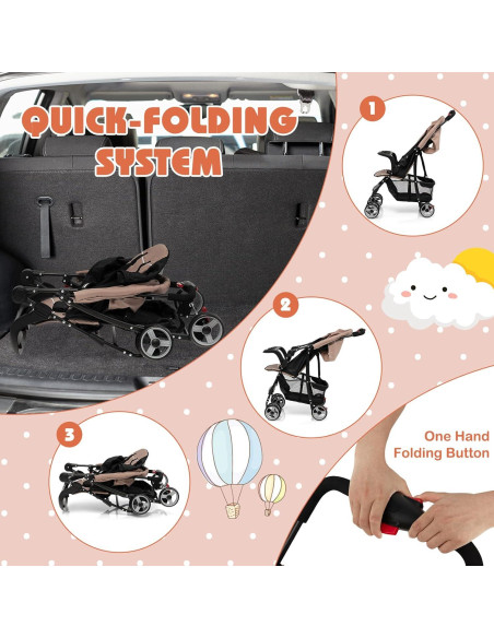 Cochecito Ligero HONEY JOY Plegable para Bebés 5.9 kg