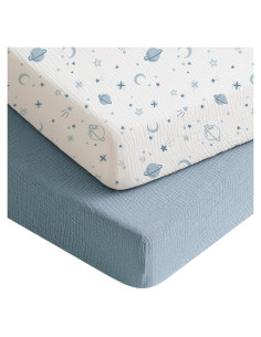Sábanas de Muselina Konssy para Cuna Estándar 2 Piezas 71x132 cm