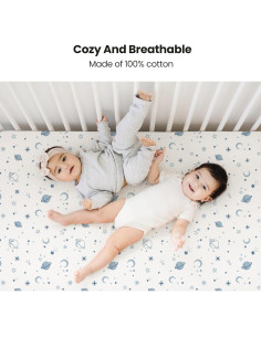 Sábanas de Muselina Konssy para Cuna Estándar 2 Piezas 71x132 cm 2