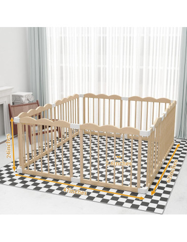 Parque Infantil de Madera KOCINI 119.4x157.5x61 cm Ajustable