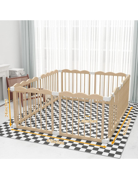 Parque Infantil de Madera KOCINI 119.4x157.5x61 cm Ajustable