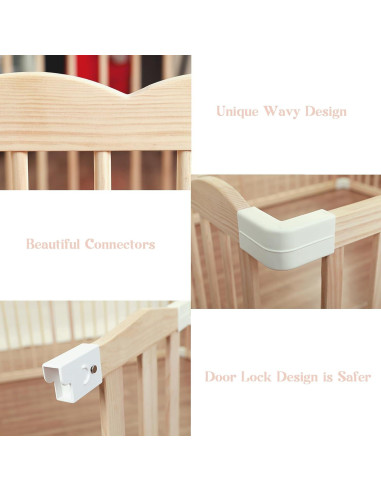 Parque Infantil de Madera KOCINI 119.4x157.5x61 cm Ajustable