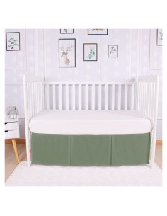 Faldón de Cuna Box Premium 100% Algodón 800 Hilos Sálvia