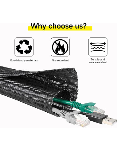 Manga de Cable Trenzada 7.62m 1/2" Negra GBSCLOVER