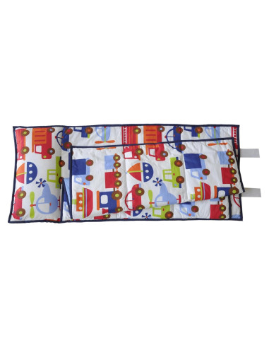 Colchoneta de Siesta Bacati Transporte Azul 100% Algodón 127x51 cm