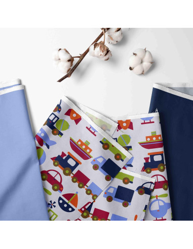 Colchoneta de Siesta Bacati Transporte Azul 100% Algodón 127x51 cm