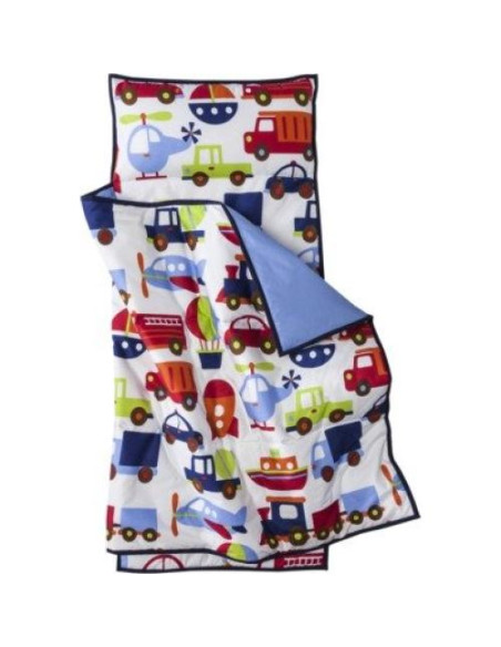 Colchoneta de Siesta Bacati Transporte Azul 100% Algodón 127x51 cm