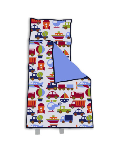 Colchoneta de Siesta Bacati Transporte Azul 100% Algodón 127x51 cm