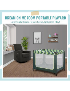 Parque Infantil Portátil Dream On Me Zoom Verde - Plegable y Ligero 2