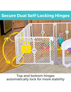 Parque de Juegos para Bebés Toddleroo North States 8 Paneles Marfil 2