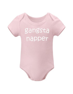 Body de Bebé Unisex Gangsta Napper - 100% Algodón - Rosa Claro