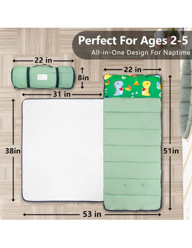 Colchoneta Ligera PRIMLECT para Niños 129.5x55.9cm con Almohada