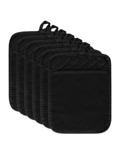 Soporte para Olla R CABALLO 6Pcs Algodón Negro 18x23cm