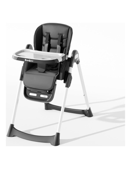 Silla Alta Plegable para Bebés y Niños con Bandeja Ajustable Negra