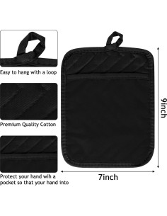 Soporte para Olla R CABALLO 6Pcs Algodón Negro 18x23cm 2