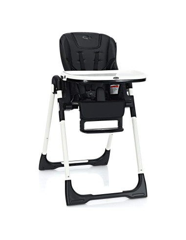 Silla Alta INFANS Plegable para Bebés y Niños - Ajustable, Negro
