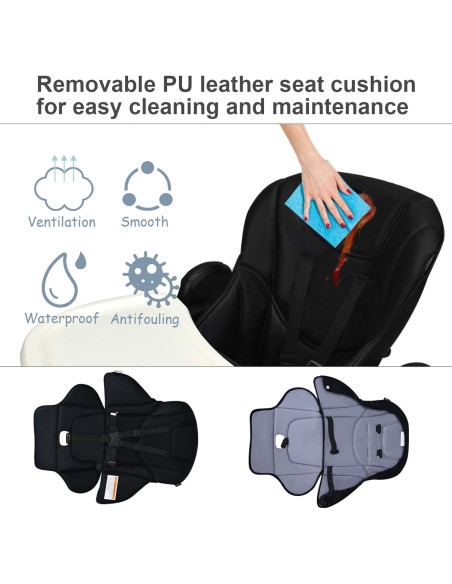 Silla Alta INFANS Plegable para Bebés y Niños - Ajustable, Negro