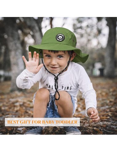 Sombrero de Sol Impermeable UPF 50+ para Niños Verde 2-4T