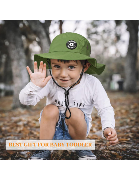 Sombrero de Sol Impermeable UPF 50+ para Niños Verde 2-4T