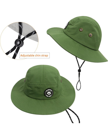 Sombrero de Sol Impermeable UPF 50+ para Niños Verde 2-4T