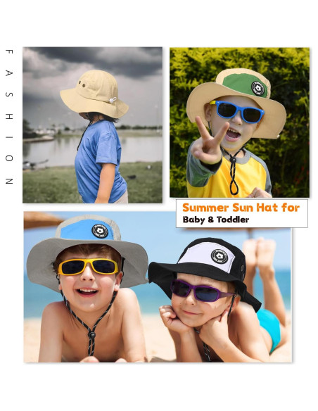 Sombrero de Sol Impermeable UPF 50+ para Niños Verde 2-4T