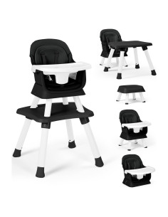 Silla Alta 8 en 1 TODEFULL para Bebés y Niños, Negra