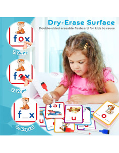 Tarjetas Educativas KMUYSL para Niños 3-6 Años - CVC y Fonética 2