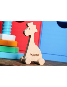 Juguete de empuje de ardilla de madera personalizada - Waldorf 2