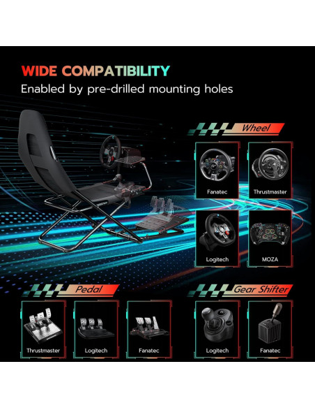 Cockpit de Simulación de Carreras ARES WING Plegable 10.1 kg