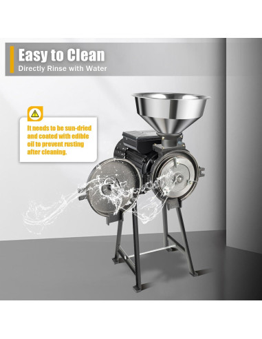 Molino de Granos Eléctrico FALUSHAN 1500W 70kg/h Negro