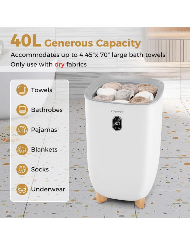 Calentador de Toallas COSTWAY 40L con Temporizador y Fragancia