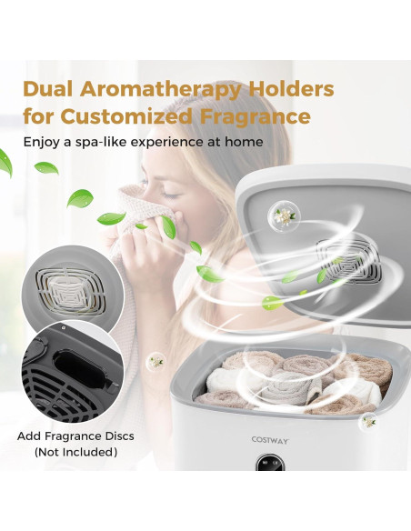 Calentador de Toallas COSTWAY 40L con Temporizador y Fragancia