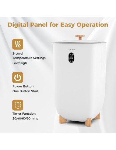 Calentador de Toallas COSTWAY 40L con Temporizador y Fragancia