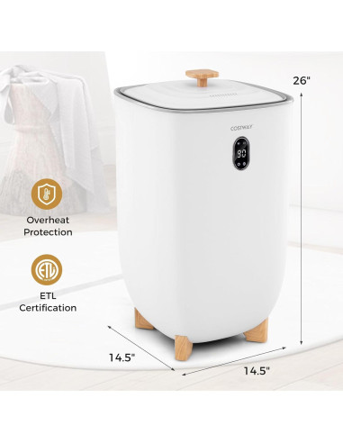 Calentador de Toallas COSTWAY 40L con Temporizador y Fragancia