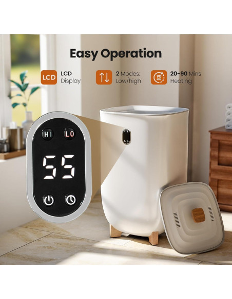 Calentador de Toallas AGLUCKY 40L con 2 Modos y Pantalla LCD