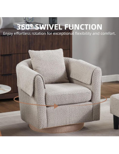 Silla de Acento Giratoria FLEXISPOT con Otomana Chenilla Gris 2