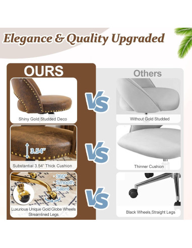 Silla de Oficina VINGLI Moderna de Terciopelo sin Brazos