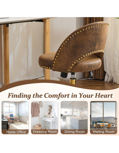 Silla de Oficina VINGLI Moderna de Terciopelo sin Brazos