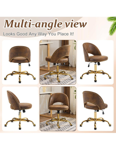 Silla de Oficina VINGLI Moderna de Terciopelo sin Brazos