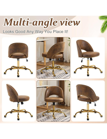 Silla de Oficina VINGLI Moderna de Terciopelo sin Brazos