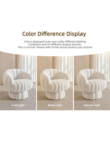 Silla giratoria Wismestr de terciopelo beige 360 para sala