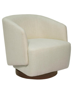 Silla de Acento Giratoria MINCETA Beige, 360 Grados, Moderna
