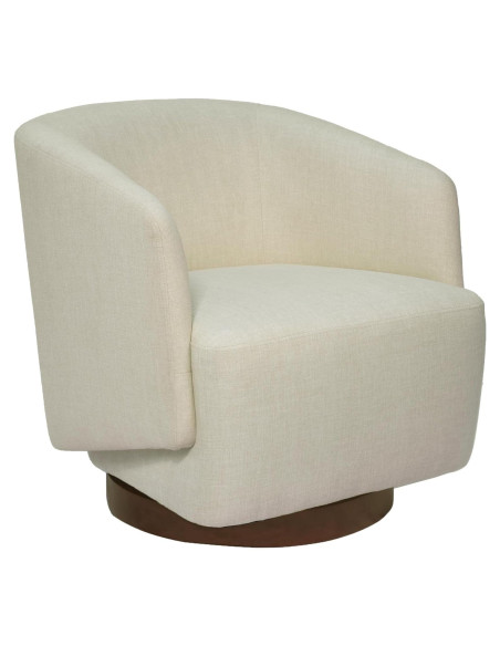Silla de Acento Giratoria MINCETA Beige, 360 Grados, Moderna