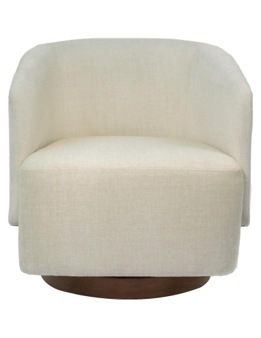 Silla de Acento Giratoria MINCETA Beige, 360 Grados, Moderna