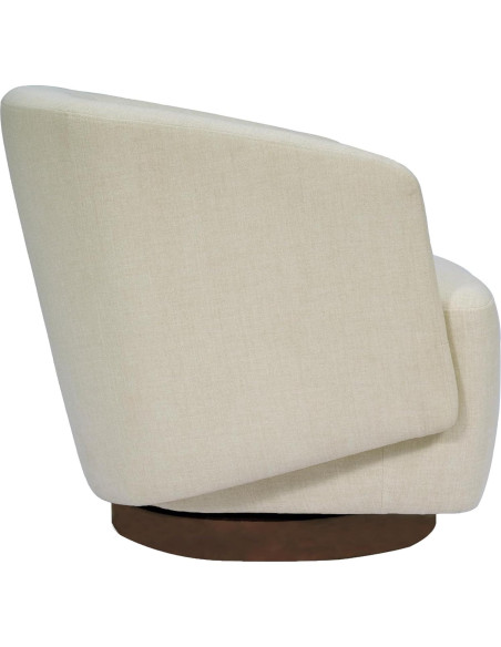 Silla de Acento Giratoria MINCETA Beige, 360 Grados, Moderna